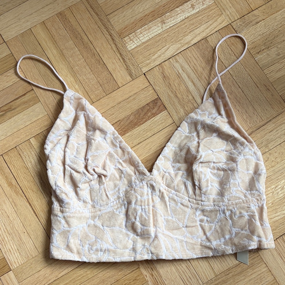 FP Light Pink Textured Crop Top